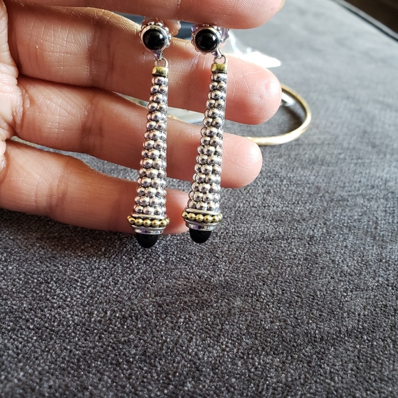 @SOLD@Lagos Caviar Dangling Earrings - Picture 4 of 7